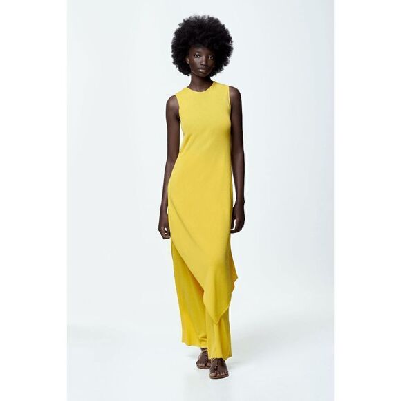 ASYMMETRIC KNIT TUNIC DRESS ZARA ONLY DRESS NO PANTS - Picture 1 of 12